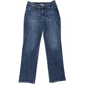 Lee Straight-Leg Mid-Rise Relaxed Fit Women's Dark Wash Size 10 Medium Jean's